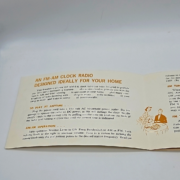 💛 1954 Vintage GE Transistor FM-AM Clock Radio Paperwork Ephemera - Picture 6 of 10